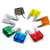 تصویر مینی فیوز دوشاخه کوچک خودرو فلاسر آلمان FLOSSER MINI FUSES - آمپرهای متنوع FLOSSER MINI FUSES