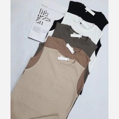 تصویر تاپ حلقه ای کبریتی زنانه سایز بزرگ مشکی 