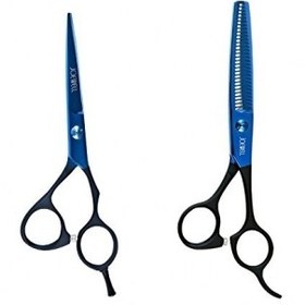 تصویر ست قیچی آرایشگری جاول مدل SR-X391-575 رنگ آبی تیتانیوم 