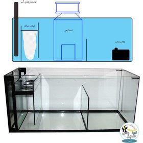 تصویر سامپ آماده شیشه ای ۹۰۴۵ نسیم یاس Nasimeyas Aquarium Sump 9045