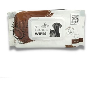 تصویر دستمال مرطوب سگ و گربه ام پت با رایحه نارگیل M-Pets Cleaning Wipes Coconut بسته 40 عددی 