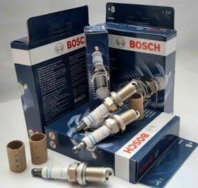 تصویر شمع خودرو بوش تک پلاتین +8 (دست 4تایی) ا spark plug bosch +8 spark plug bosch +8