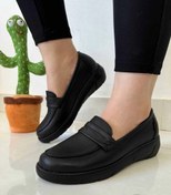 تصویر کفش طبی زنانه پرند چرم مدل پرند رنگ عسلی 