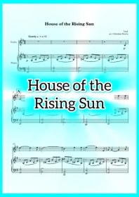 تصویر نت ویولن پیانو House of the Rising Sun به همراه اجرای نت و بکینگ ترک پیانو 