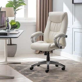 تصویر Danube Home Trenvi Swivel High Back Office Chair Ergonomic Gaming Chair I Modern Home Computer Chair I 360? Swivel Pu Leather Office Chair I Executive Chair L 74.5 X W 64.5 X H 109 Cm (White) - ارسال 15 الی 20 روز کاری 