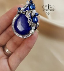 تصویر گلسینه جواهردوزی سنگ لاجورد فاخر 