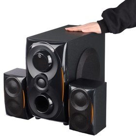 تصویر اسپیکر سه تیکه بلوتوثی و رم خور ایکس پی مدل XP-AC805E XP-AC805E speaker