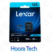 تصویر کارت حافظه‌ microSDXC لکسار مدل 633X کلاس 10 استاندارد UHS-I U3 سرعت ظرفیت 128 گیگابایت 