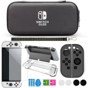 تصویر aonek 11in1 accessory kit for nintendo switch oled black 