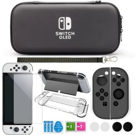 تصویر aonek 11in1 accessory kit for nintendo switch oled black 