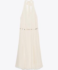 تصویر پیراهن میدی یقه هالتر با جزئیات مروار از برند زارا (زنانه) 