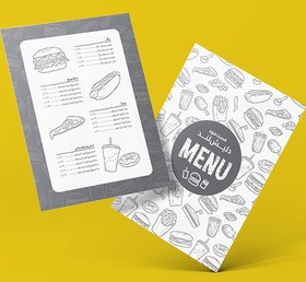 تصویر منوی فست فود طرح خاکستری 