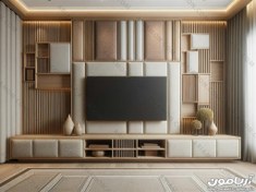 تصویر میز تلویزیون لمسه و چوب 