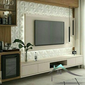 تصویر تی وی وال مدرن سفید رنگ (تی وی وال) 