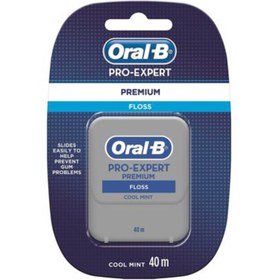 تصویر نخ دندان اورال بی، سری Pro Expert، مدل Premium Floss، طول 40 متر Oral-B Pro-Expert Premium Floss Cool Mint 40m