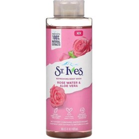 تصویر شامپو بدن St. Ives مدل Rose Water And Aloe Vera حاوی گلاب و آلوورا – 650 میل 