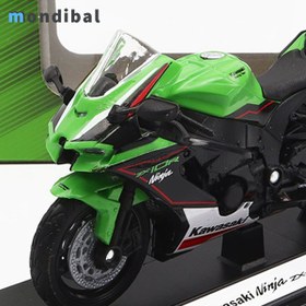 تصویر ماکت موتور Kawasaki NINJA ZX-10R 2021 مشکی - سبز ماکت موتور مدل Kawasaki NINJA ZX-10R 2021