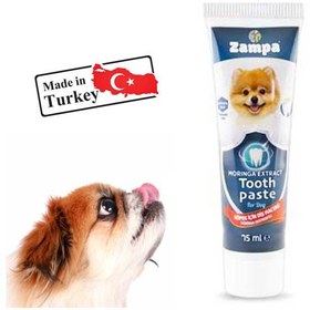 تصویر خمیر دندان سگ زامپا ترکیه 75ml + مسواک انگشتی رایگان Zampa Dog Dental Care Kit 75ml