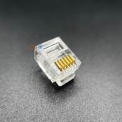 تصویر سوکت خط تلفن ۶ پین RJ12 بسته ۱۰۰ عددی 