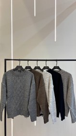 تصویر بافت مارپیچ - قهوه ای / فری سایز 36 تا 44 