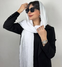 تصویر شال پفکی - سورمه‌ای 