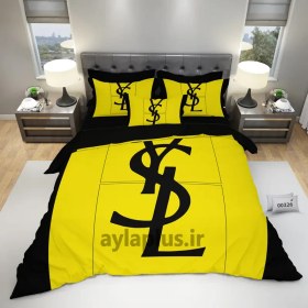 تصویر ست روتختی YSL دو نفره 6 تکه کد 00326 3D bedding set for two, code 00326