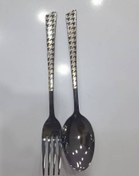 تصویر قاشق و چنگال مشکی استیل رنگ ثابت 