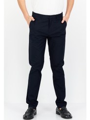 تصویر شلوار چینی ساده مردانه مدل کاروت، رنگ سرمه‌ای برند selected Men Carrot Fit Plain Chino Pants, Navy