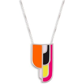 تصویر گردنبند نقره Gate چند رنگ 