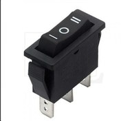 تصویر کلید راکر 3 حالت 2 طرف ریستی وسط خاموش باریک KCD3 