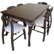 تصویر میز و صندلی ناهارخوری 6 نفره گالری چوب آشنایی مدل 729-6 