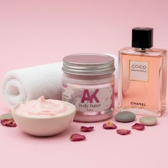 تصویر کره بدن برندAK رایحه عطری کوکو Butter body AK