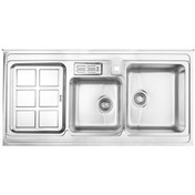 تصویر سینک ظرفشویی توکار اخوان مدل 318 دو لگن استیل 