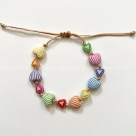 تصویر دستبند مهره‌ای قلب - کد4 