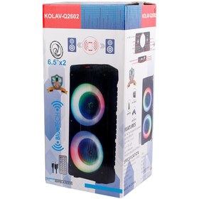 تصویر اسپیکر چمدانی بلوتوثی فلش خور Kolav-Q2602 + ریموت کنترل Kolav-Q2602 WIRELESS SPEAKER