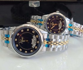 تصویر ست ساعت مردانه و زنانه سویستون مدل 7481 - نقره ای رز گلد صفحه سفید sveston watch (SV7481G)