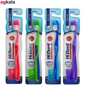 تصویر مسواک های دنت مدل 917 همراه با محافظ سر Hi Dent toothbrushes model 917 with head protector