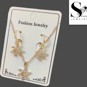 تصویر نیم ست جواهری نگین دار برند Fashion Jewelry طرح6 کد 218000 