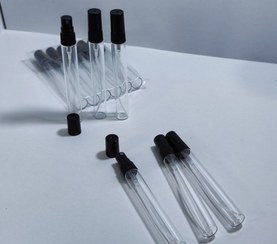 تصویر شیشه عطر ۱۰ میل درب و والف پلاستیکی مشکی 