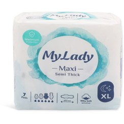 تصویر نوار بهداشتی مکسی نیمه ضخیم سایز بزرگ 8 عددی مای لیدی My Lady Maxi Pads Large Pack Of 8