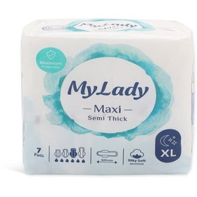 تصویر نوار بهداشتی مکسی نیمه ضخیم سایز بزرگ 8 عددی مای لیدی My Lady Maxi Pads Large Pack Of 8