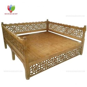 تصویر تخت سنتی چوبی 200*200 کد 261 