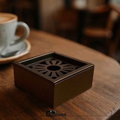 تصویر زیرسیگاری فلزی طرح خورشیدی کد zb6 زیرسیگاری درب دار