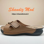 تصویر دمپایی زنانه طرح چسبی کد 10 رنگ قهوه ای 