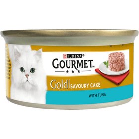 تصویر کنسرو گربه گورمت مدل پته ای طعم ماهی تن 85 گرم (آلمانی) Gourmet Gold Tuna