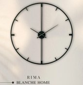 تصویر ساعت دیواری مدرن فلزی مدل ریما قطر ۷۰ تمام مشکی 
