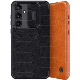 تصویر کیف چرمی نیلکین سامسونگ Samsung Galaxy A55 Nillkin Qin Pro Leather Case دارای محافظ دوربین 