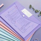 تصویر پوشه دکمه دار طلقی A4 با چاپ اختصاصی 