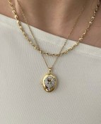 تصویر لاکت ققنوس طلایی با زنجیر ساده 