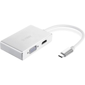 تصویر تبدیل TYPE C به VGA , DVI , HDMI و USB ا USB C to HDMI DVI VGA Adapter with USB 3.1 USB C to HDMI DVI VGA Adapter with USB 3.1